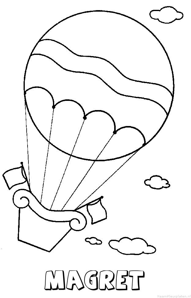 Magret luchtballon kleurplaat