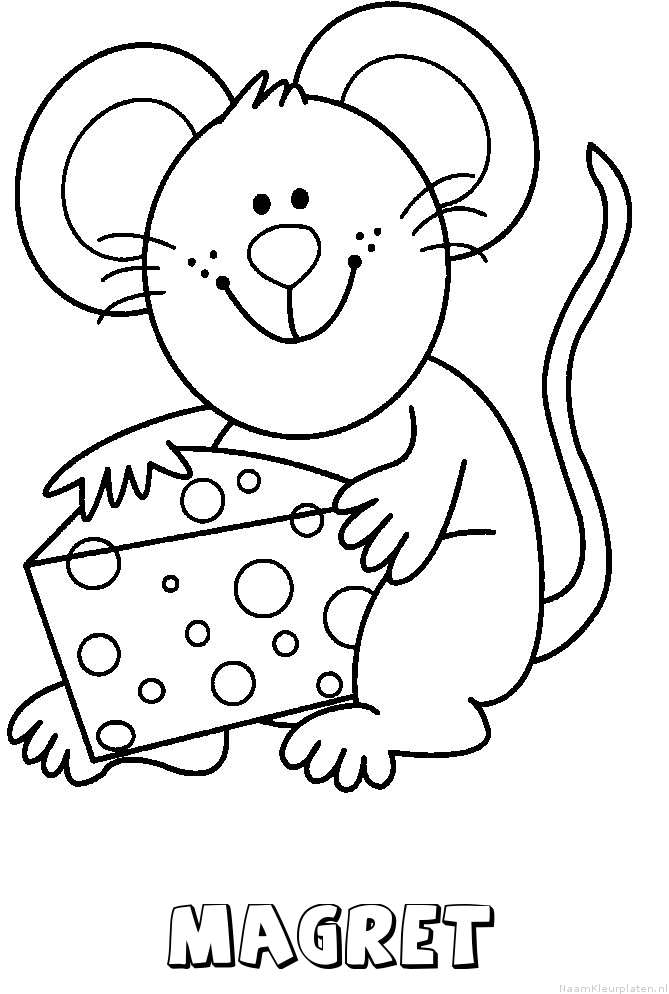 Magret muis kaas kleurplaat