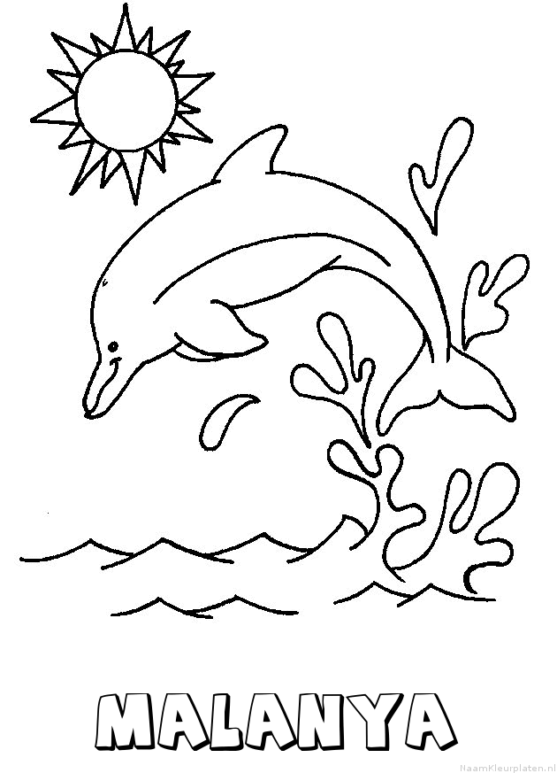 Malanya dolfijn kleurplaat