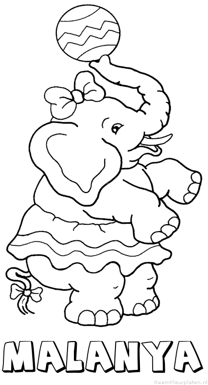 Malanya olifant kleurplaat