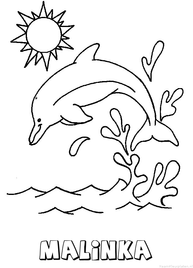 Malinka dolfijn kleurplaat