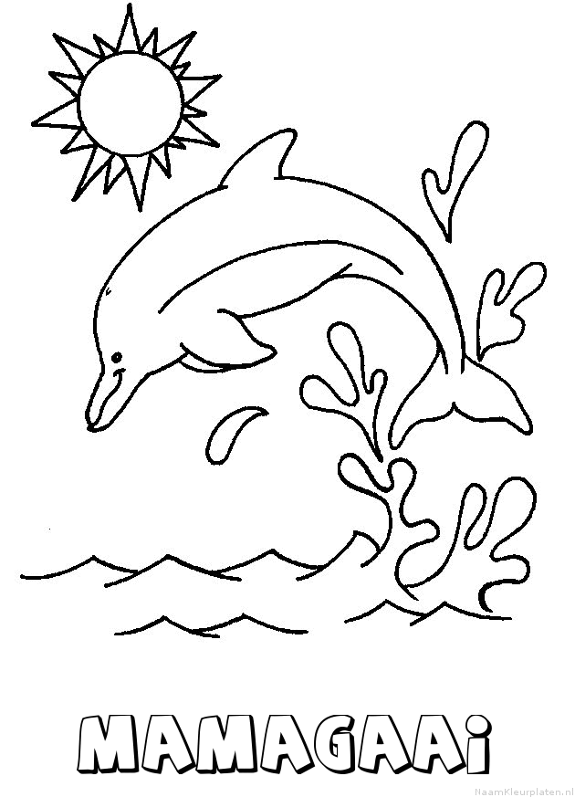 Mamagaai dolfijn kleurplaat