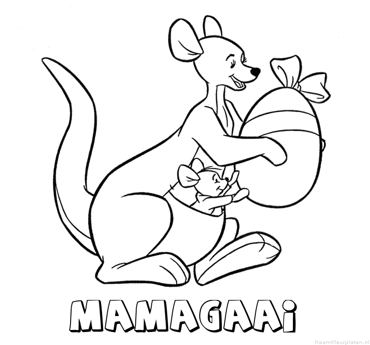Mamagaai kangoeroe kleurplaat