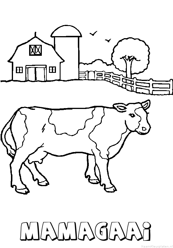 Mamagaai koe kleurplaat
