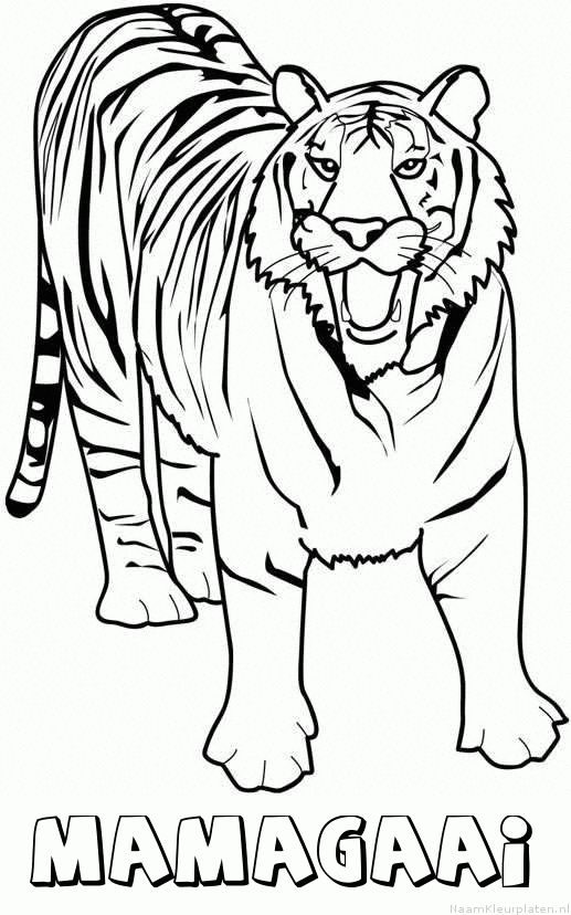 Mamagaai tijger 2 kleurplaat