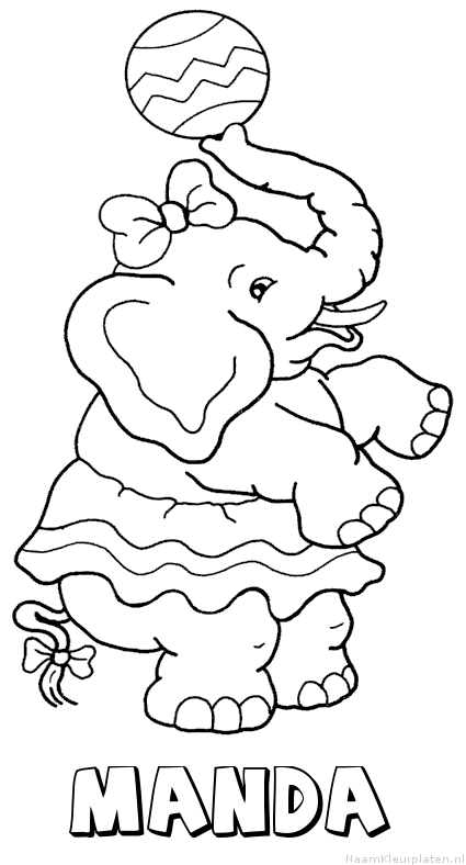 Manda olifant kleurplaat