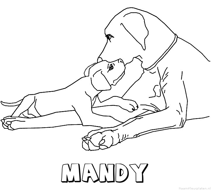 Mandy hond puppy kleurplaat