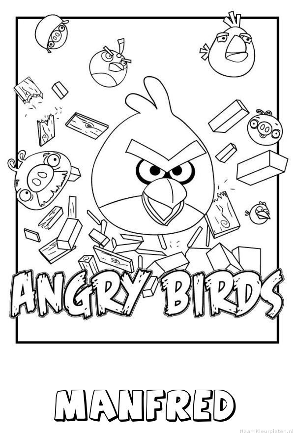 Manfred angry birds kleurplaat
