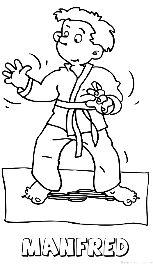 Manfred judo kleurplaat