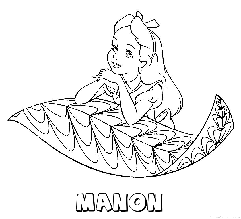 Manon alice in wonderland kleurplaat