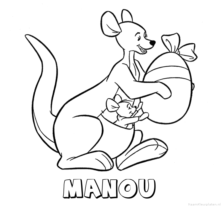 Manou kangoeroe kleurplaat