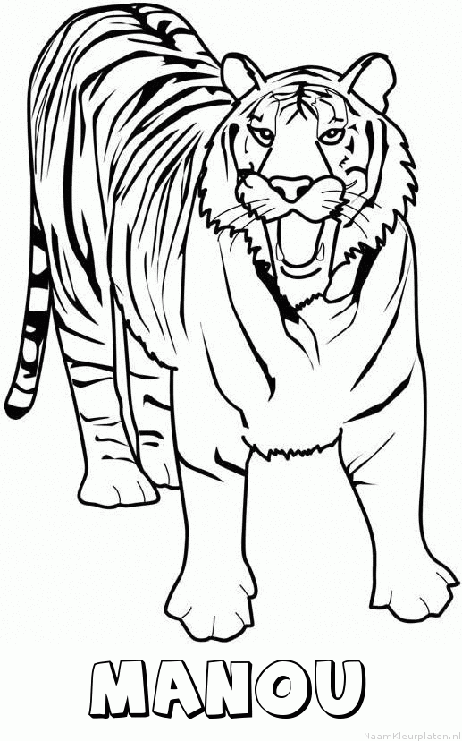 Manou tijger 2 kleurplaat