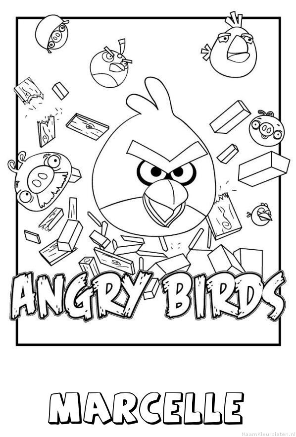 Marcelle angry birds kleurplaat