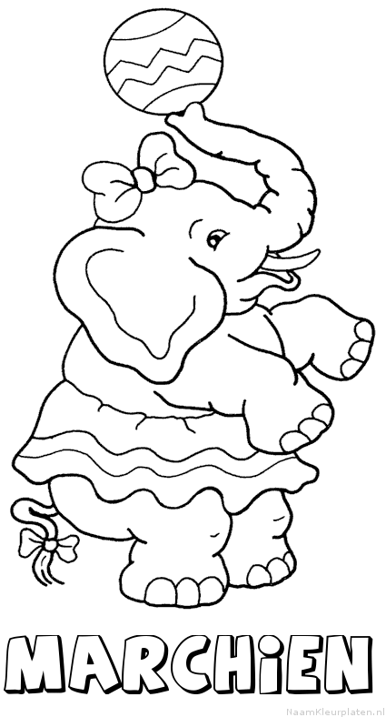 Marchien olifant kleurplaat