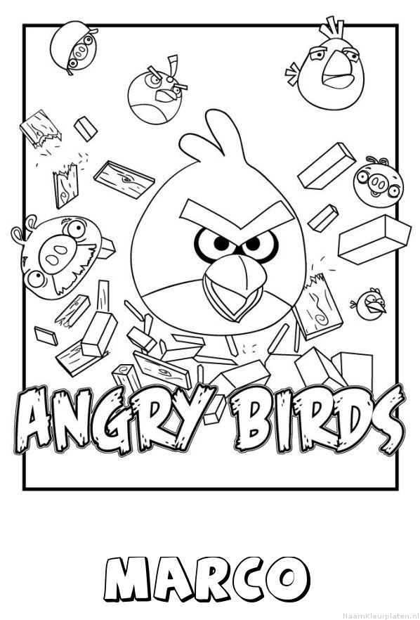Marco angry birds kleurplaat