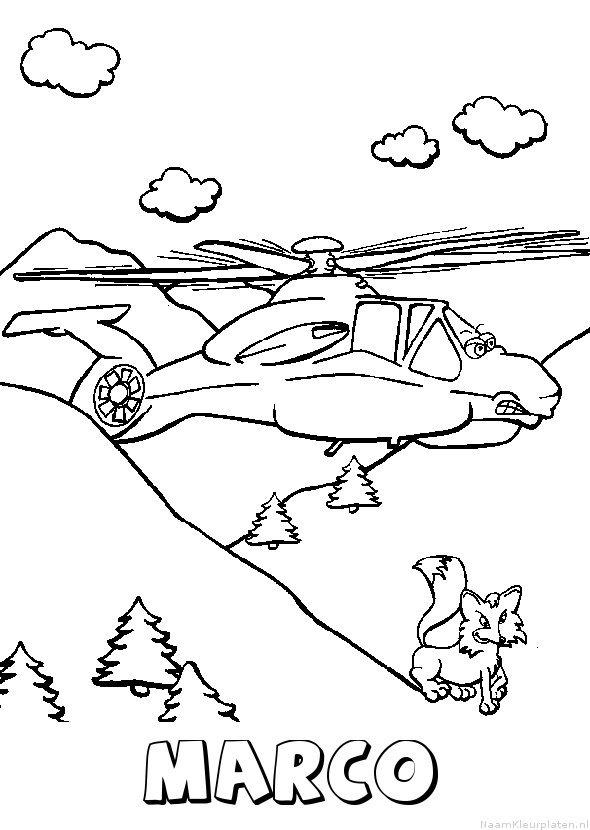 Marco helikopter kleurplaat