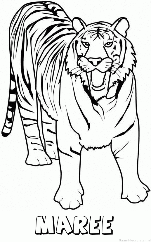 Maree tijger 2 kleurplaat