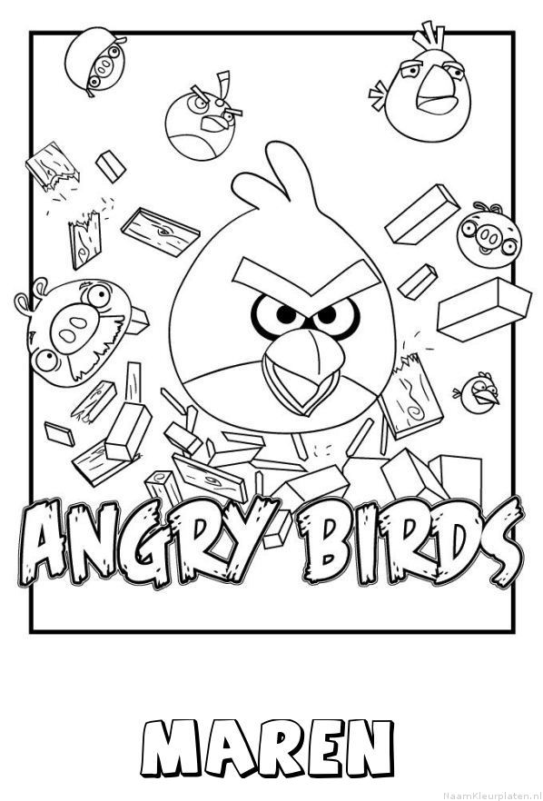 Maren angry birds kleurplaat