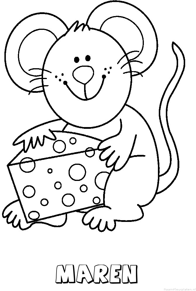 Maren muis kaas kleurplaat
