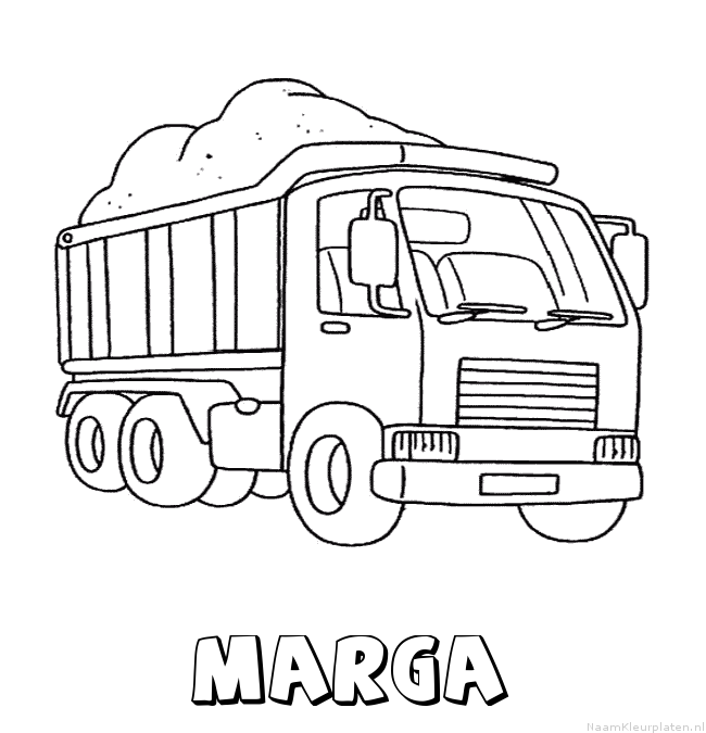 Marga vrachtwagen kleurplaat