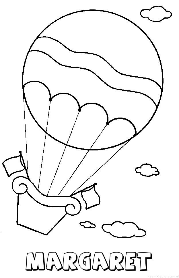 Margaret luchtballon kleurplaat