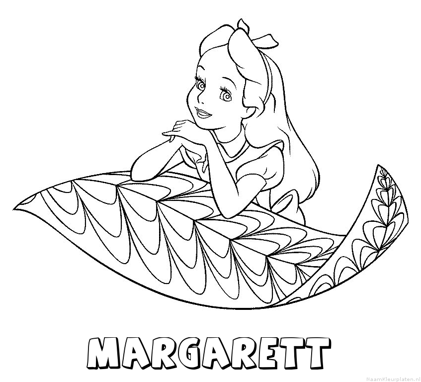Margarett alice in wonderland kleurplaat