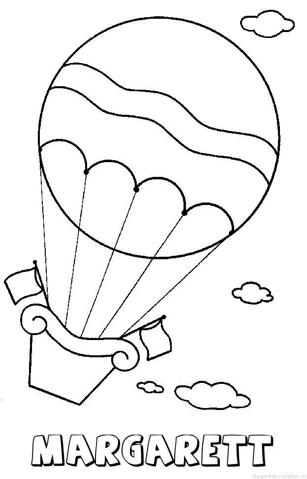 Margarett luchtballon kleurplaat