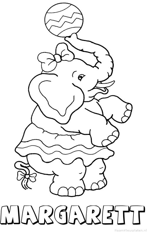 Margarett olifant kleurplaat