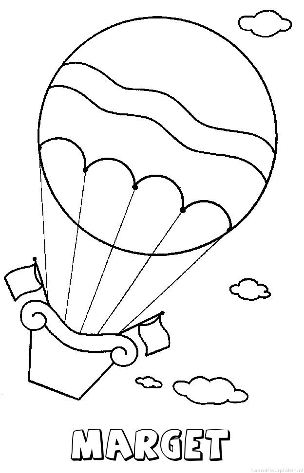 Marget luchtballon kleurplaat