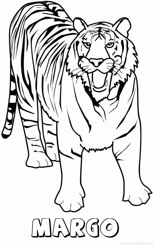 Margo tijger 2 kleurplaat