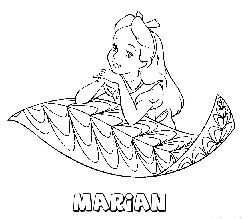 Marian alice in wonderland kleurplaat
