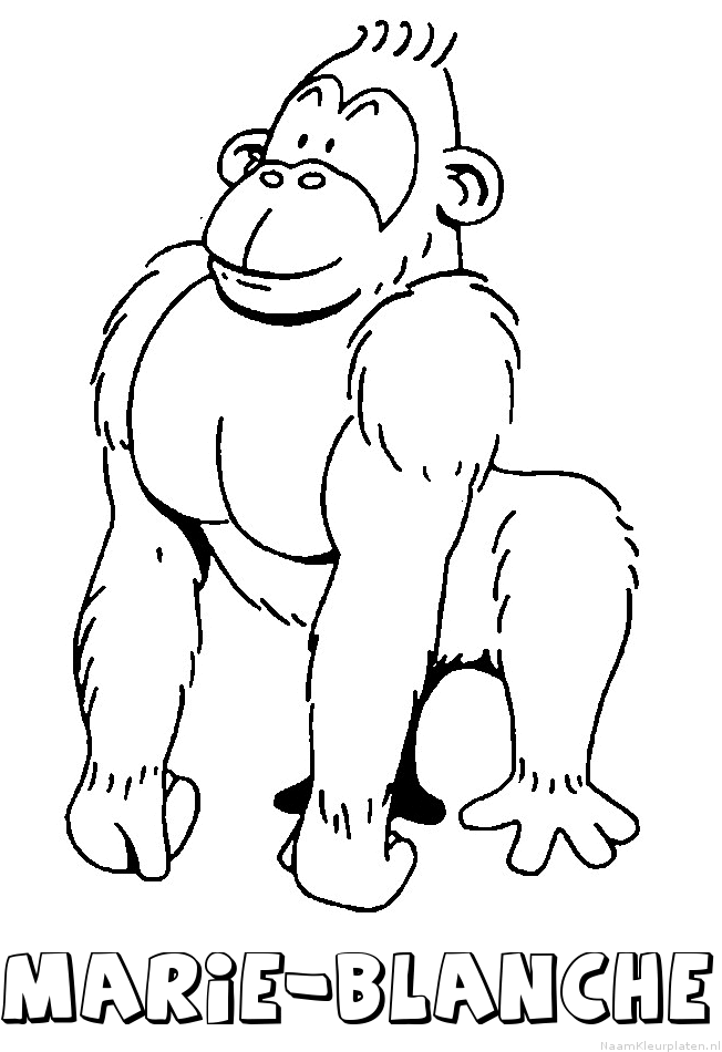 Marie blanche aap gorilla kleurplaat