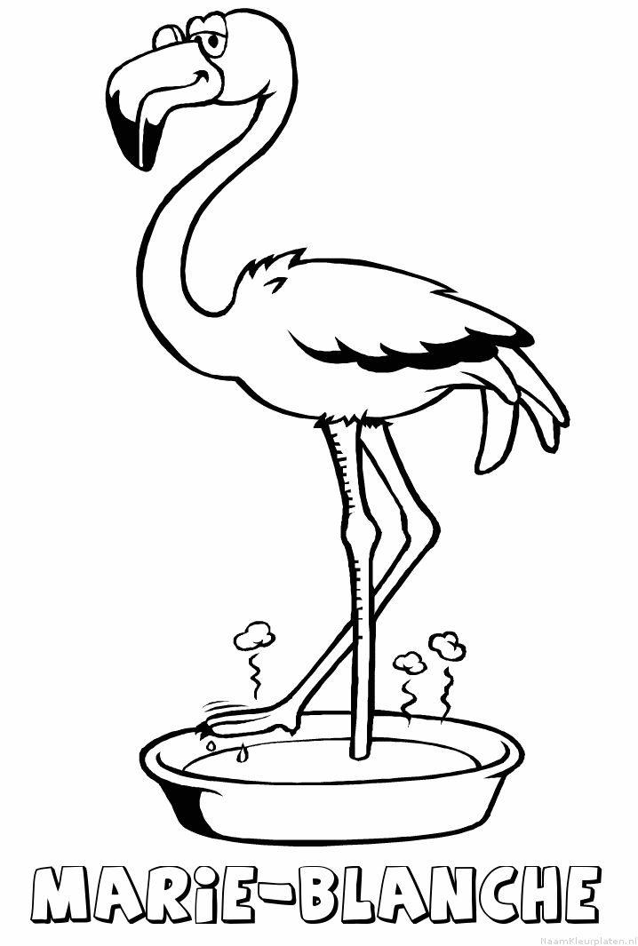Marie blanche flamingo kleurplaat