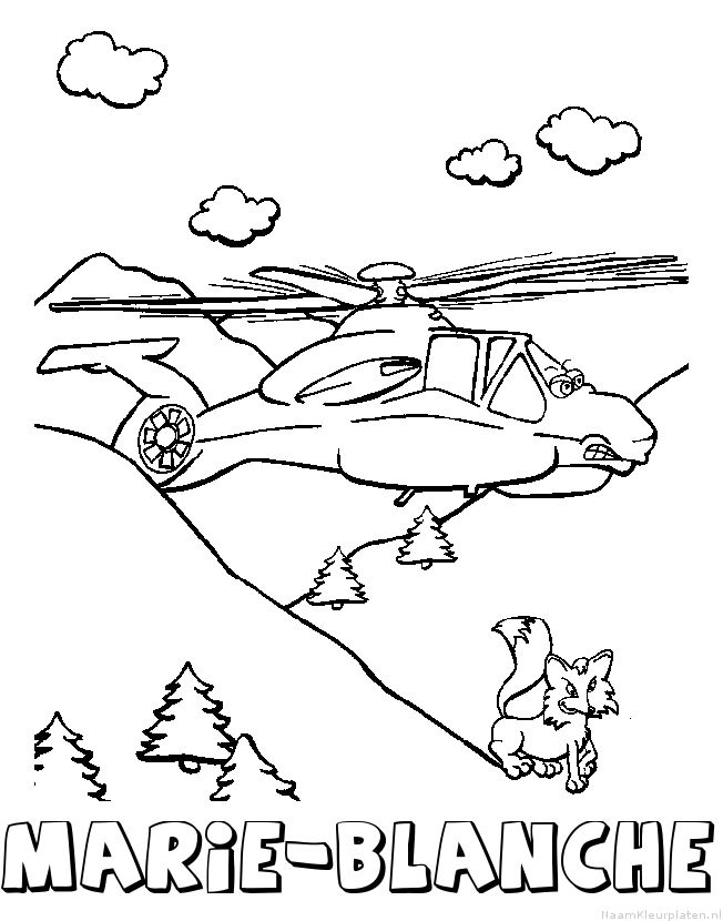 Marie blanche helikopter kleurplaat