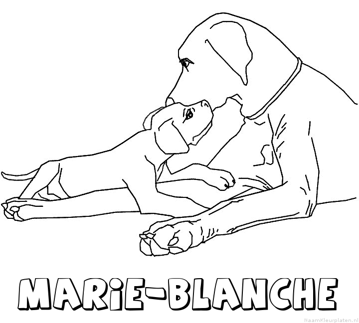 Marie blanche hond puppy kleurplaat