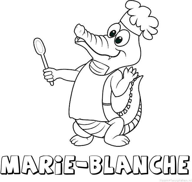 Marie blanche krokodil kleurplaat