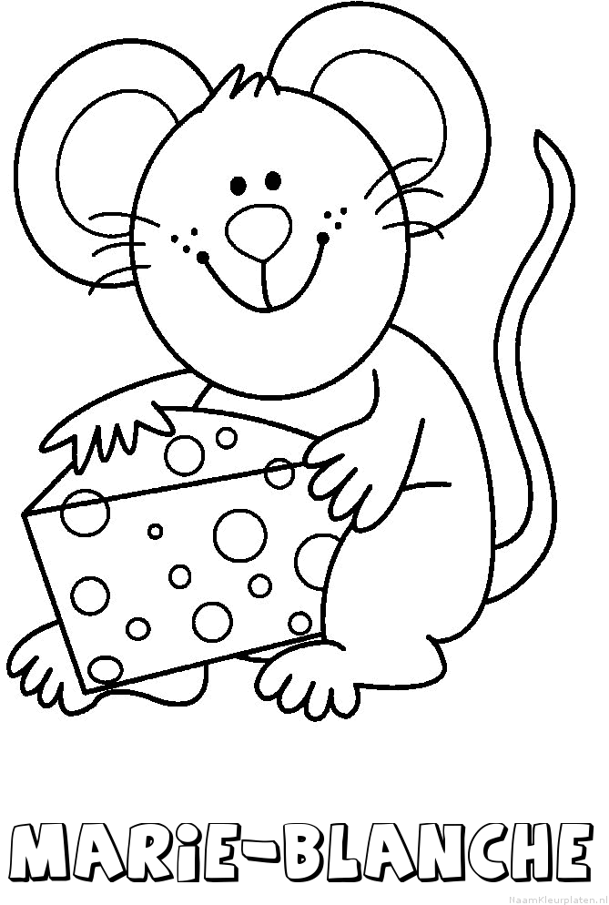 Marie blanche muis kaas kleurplaat
