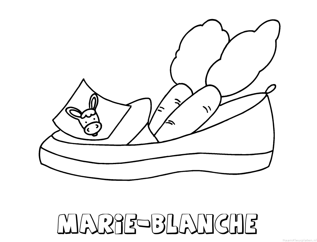 Marie blanche schoen zetten kleurplaat