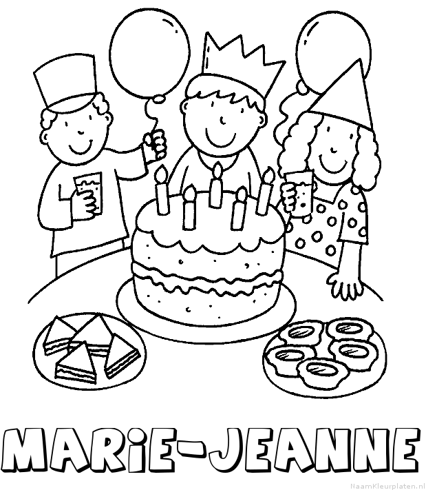 Marie jeanne verjaardagstaart kleurplaat