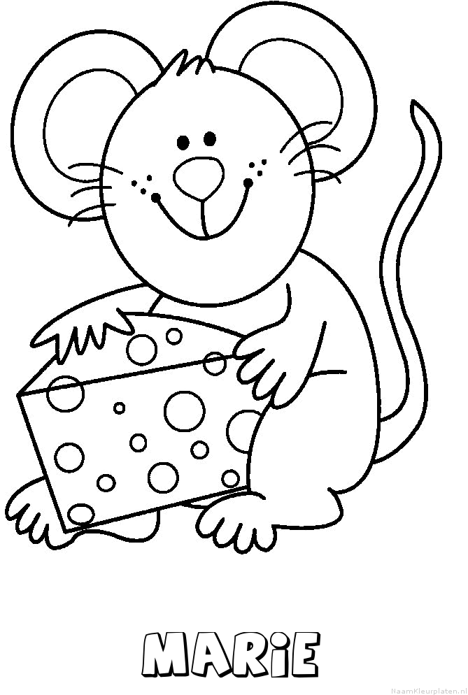 Marie muis kaas kleurplaat
