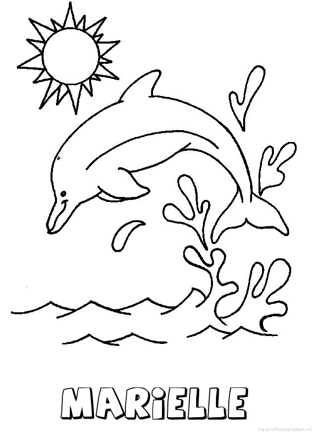 Marielle dolfijn kleurplaat