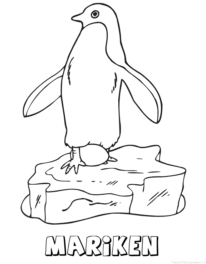 Mariken pinguin kleurplaat