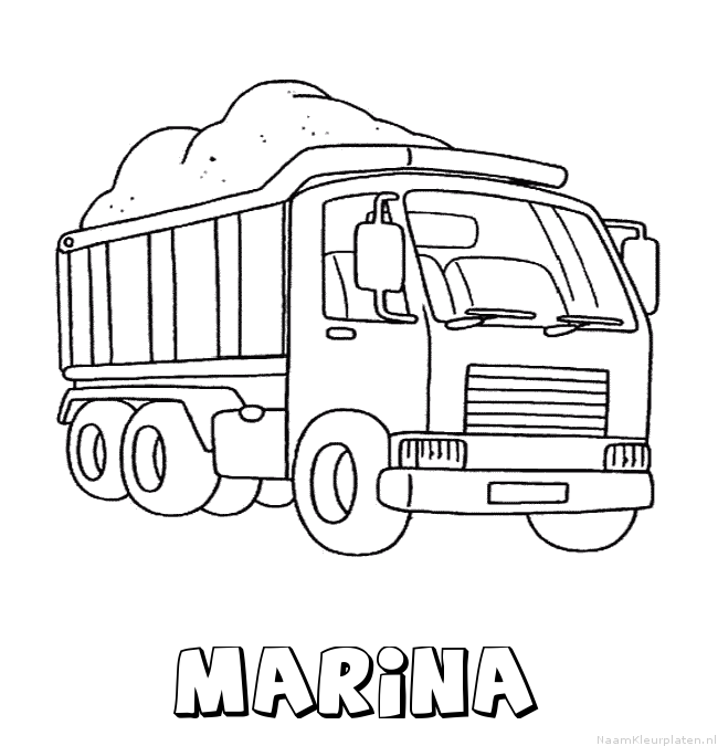 Marina vrachtwagen kleurplaat