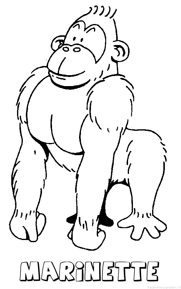 Marinette aap gorilla kleurplaat