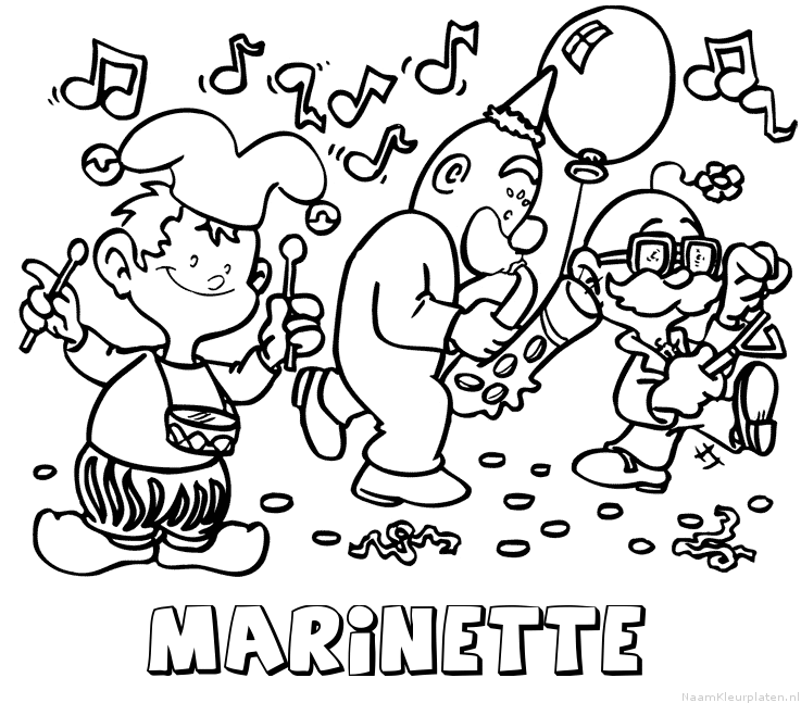 Marinette carnaval kleurplaat