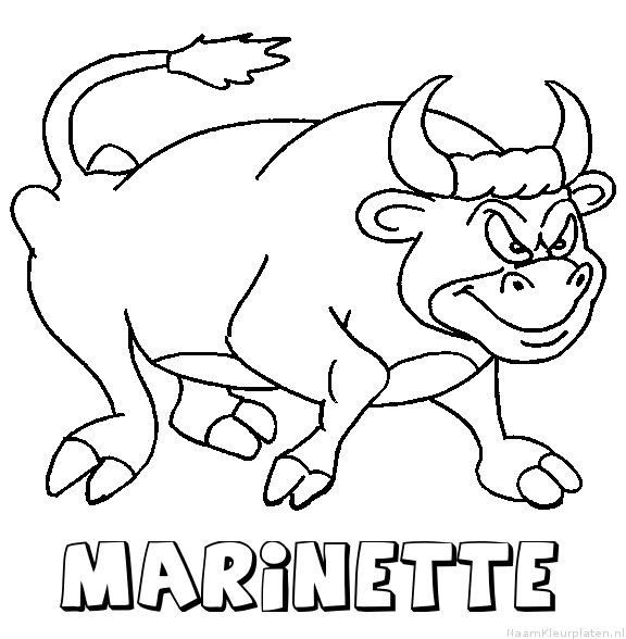 Marinette stier kleurplaat