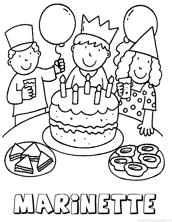 Marinette verjaardagstaart kleurplaat