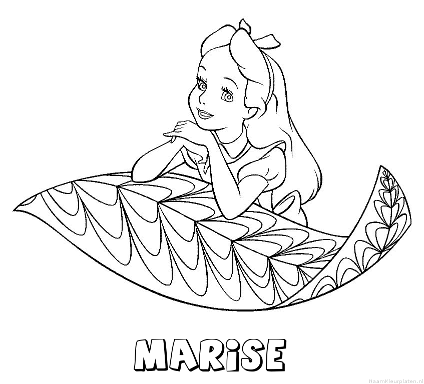 Marise alice in wonderland kleurplaat