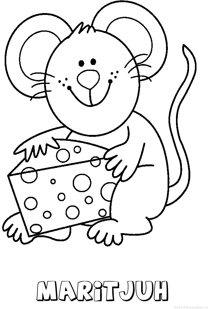 Maritjuh muis kaas kleurplaat