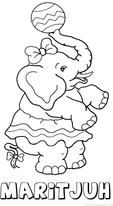Maritjuh olifant kleurplaat